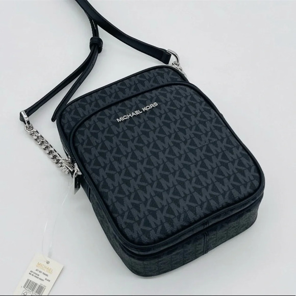 Michael Kors Medium NS Chain Xbody Bag Black Leather - Picture 5 of 11